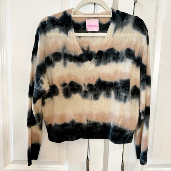 Crush Sweaters - CRUSH Cashmere Tie Dye Malibu Jumper in Black Nectar | 2